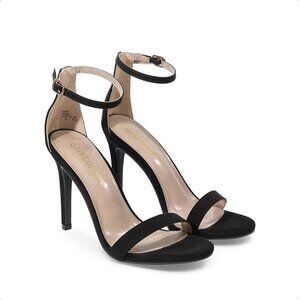 Dream Pairs High Heel Sandals Size 9 Black Open Toe Ankle Strap